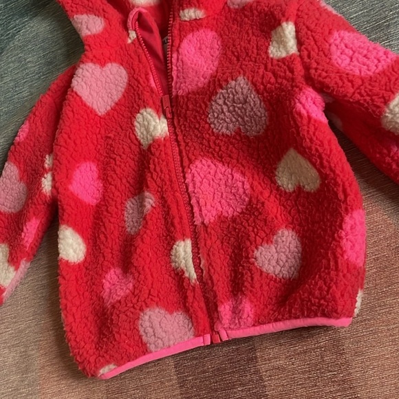 Old Navy Heart Sherpa Fleece Zip Up - Picture 2 of 5